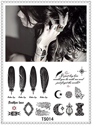 Temporary Tattoo Stickers Temporary Body Art Supermodel Stencil Designs Waterproof Letters Gun Tattoo Pattern