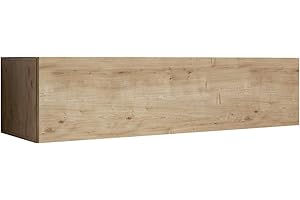 MB Muebles Bonitos, Mueble TV Colgante Aitana M1 para Salón Moderno, Mueble Modular Suspendido en Pared, Puerta de PVC Mate, Estructura Melamina Mate, Color Roble, 120x30x40 cm