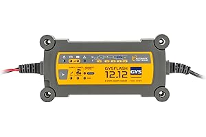 GYS, GYSFLASH 12.12, Chargeur de Batterie Intelligent Plomb (VRLA, AGM, Gel, Liquide, EFB), 12A, Véhicules 12V (Voiture, Utilitaire, Tracteur), Maintien de Charge Sécurisé, Désulfatation, IP65