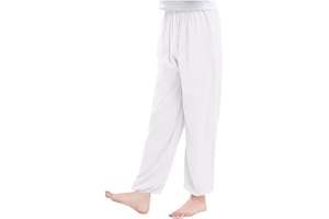 HAOLEI Niños Niñas Pantalones de Algodón Casuales Verano Pantalon de Protección Solar Anti-Mosquitos Harem Pantalón Bloomers Pantalones Deportivos Suelta Elásticos Jogging Pants 2-16 Años