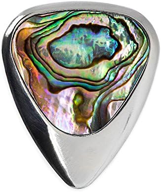 Inlay Tones ILT-GRA-1 Green Abalone Single Plectrum Guitar Pick,Silver
