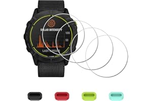 iDaPro [4Pcs Vetro Temperato per Garmin Enduro Ultraperformance Multisport GPS Pellicola Protettiva+[4Pcs] tappi antipolvere in silicone,Vetro temperato,Durezza 9H,Antigraffio,Antibolla