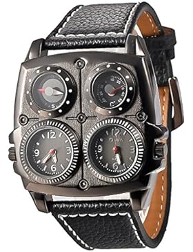 Mudder Oulm 1140 Herren Übergröße Armbanduhr.Zwei Zeitzonenanzeige, Kompass, Thermometer - größe 5cm Multifunktionswahl...