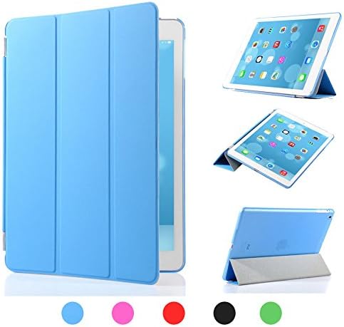 iPad Air2 Smart cover(Blue)+Gift,Hongxin Magnetic Slim Leather Stand Smart Cover Skin,Free Pen&amp;Cloth&amp;Screen protector