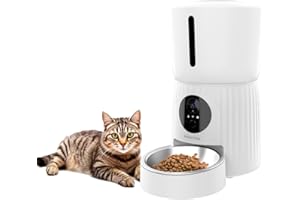 PRIXTON Mangeoire Intelligent pour Animaux Automatic Pet Feeder FF100 avec WiFi, Caméra Full HD 1980x1080P, Réservoir 4L, App Mobile, Programmable, Audio bidirectionnel, Enregistrement Vocale