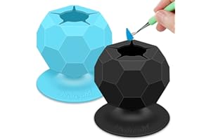 HYDREAM 2 Pack Suctioned Vinyl Weeding Scrap Collector, Silicone Suction Cups for Vinyl Disposing, Craft Weeding Tools Holder Set Kit for Vinyls Weeder, Crafters(Blue+Black)