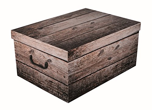 3 x XXL Dekokarton SHABBY WOOD in schöner, grauer Holzoptik – Tolles Motiv, passt in jeden Haushalt! Edel und hochwertig! Mit Griffen zum Tragen und XXL Volumen! - 2