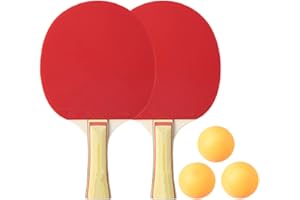Ensemble de Batte de Ping-Pong, Ensemble Professionnel de Raquettes de Tennis de Table, 2 Raquettes de Ping-Pong avec 3 Balles de Ping-Pong pour L'intérieur et L'extérieur