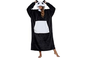 chuangminghangqi Coperta indossabile donna con cappuccio Coperta e Maniche Lunga MorbidaCalda e Confortevole Unisex Felpa con Cappuccio Oversize con Tasca Frontale Adatta per Adulti, Adolescenti