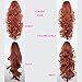 Elegant Hair - 17" PONYTAIL - CURLY - Copper #350 - REVERSIBLE 2 Styles in 1 - Clip in Hair Piece Extension - Claw Clip Attachment - Weight 220g