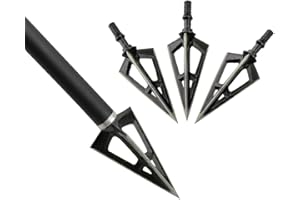 ZSHJG 6pcs Bogenschießen Pfeilspitzen 3 Klingen Jagdspitzen 100 Grains Jagd Broadheads zum Schießen Trainieren für Armbrust Pfeil und Bogen