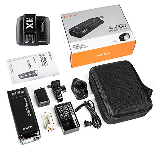En Venta Godox AD200 Nuevo 2.4G TTL Bolsillo Flash 200Ws TTL HSS 1 /
8000s Flash Con 2900mAh Litio Batería+X1T-C Tranmisor +AD-E
holde+Portátil Flash Bolsa Para Canon Cámara Revisión