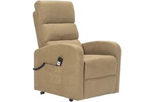 POLTRONE ITALIA Poltrona Relax Elettrica 4 ruote reclinazione poltrona per anziani soggiorno elevabile Detraibile 19% microfibra Cammello