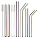 Produktbild JOYECO Edelstahl Strohhalme Wiederverwendbares Metall Breiter Große Vielfalt für 20 30oz Becher Boba Smoothies mit 10 Stück, Multi Size, Farbe Regenbogen