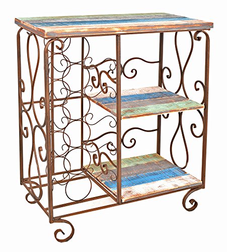 Schrank Weinregal Flaschenboard Shabby Vintage Industrie Design Holz Antik Eisen
