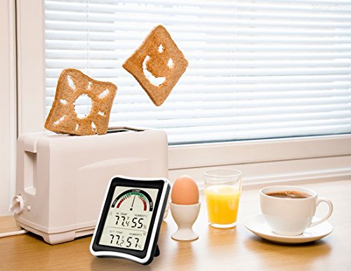 Guaiboshi Funk Wetterstation Thermometer Hygrometer mit Innen/Außen 3-Kanal Außensensor LCD-Display Innen- / Außentemperatur und Luftfeuchtigkeit - 7