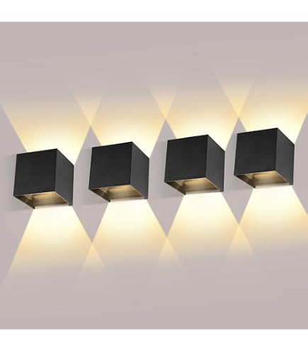 Grafner Alu-Wandlampe Schwarz – Mit Einstellbarem Lichtwinkel, 8W LED, Warmweiß 3000K, IP44 Für Innen & Außen