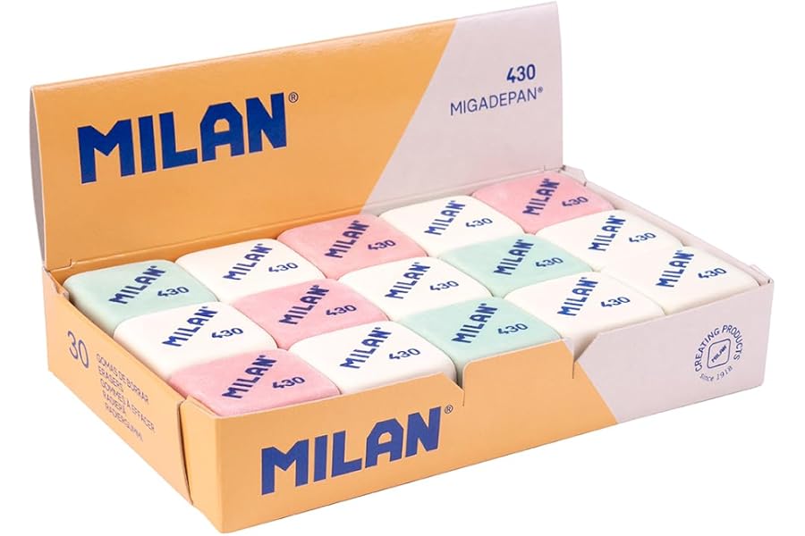 MILAN Caja 30 gomas miga de pan 430 cuadradas