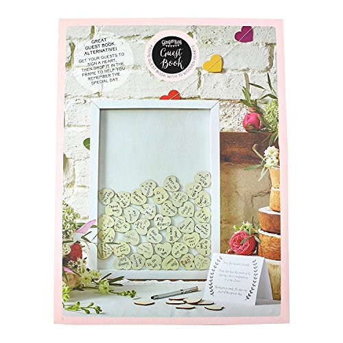 Holzrahmen mit 70 Holzherzen als Gästebuch zur Hochzeit - 2