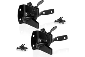 ONESTO Pack of - 2 Auto Gate Latch Heavy Duty Inc Screws Automatic Slam Catch Garden Heavy Duty Black Door Latch Lock Self Locking Gate Catch - Weather Protection Auto Door Latches for External Doors