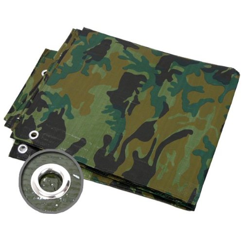 Abdeckplane 4x5m 90g/m² camouflage Holzabdeckplane Flecktarn Tarn - 4
