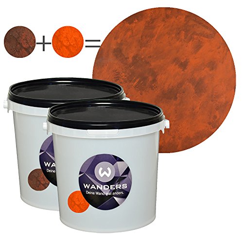 Wanders Rost-Optik komplett Set Wand-Farbe Rusty Rost-Effekt-Paste Wandfarbe-Rost 6 Liter