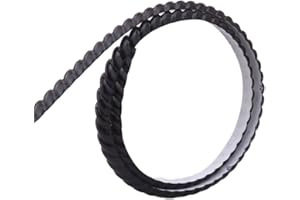 Zayejod Borde de papel pintado de PVC de 5 m, autoadhesivo, moldura flexible, tira decorativa, tira de bordes para gabinete, puerta, marco de espejo, pared de fondo (negro, 10 mm)