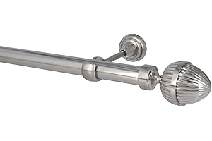 Sento Gardinenstange Vorhangstange 25mm 1-läufig Wandmontage Edelstahl Optik 160 cm Donata