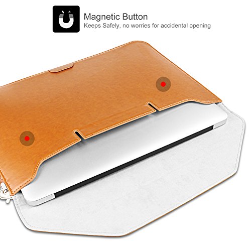 Vakoo MacBook Air 13 Hülle, Ultra Slim Schutzhülle Premium PU-Leder Sleeve Laptop Tasche für Apple MacBook Air (13,3 Zoll) – Braun - 3