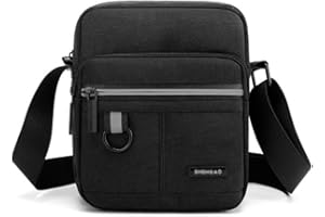 Vohoney Umhängetasche Brusttasche Herren Crossbody Schultertasche Handytasche Messenger Bag Herrentasche Shulder Bag(Schwarz Umhängetasche)