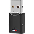 Wisfunlly Bluetooth Audio Adapter for PS5 Bluetooth Dongle 5.0 Adapter Compatible with Airpods, Headset, Speaker, PS/PS4/Windows 10/8/7/XP USB Bluetooth 5.0 Dongle Adapter Plug and Play