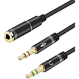 EasyULT 3,5 mm Adaptateur jack, 3.5mm Femelle Vers 2 Double Male Jack Audio Cable Splitter Adaptateur, Micro Audio Y Câble Sé