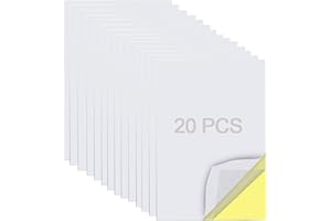 KAIHENG 20 hojas de cinta transparente de doble cara, tamaño A4, cinta adhesiva extra fuerte, de doble cara con forro amarillo para bricolaje, fiesta, arte, manualidades, decoración del hogar