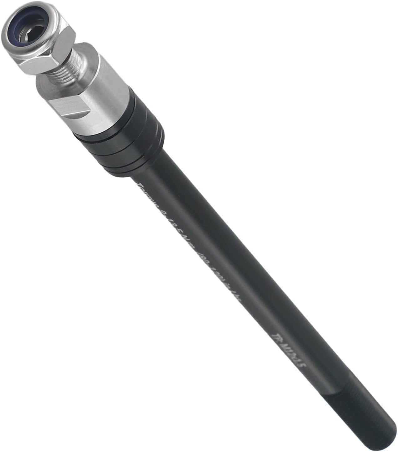 Autilyshop Adaptador de eje pasante de remolque de bicicleta de aleación de aluminio proceso CNC, longitud ajustable 160 178 mm P1.0 P1.5 P1.75 con 4 juntas para bicicleta Croozer eje de horquilla