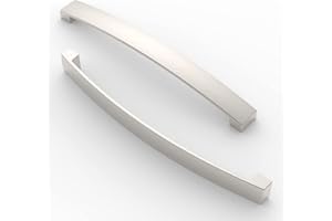 FURNIWARE 10 pièces Poignée de meuble, Pas de trou de 192 mm, poignée de cuisine Cabinet Arch Pull, pour porte d'armoire de cuisine, tiroir de commode de chambre,Nickel brossé