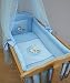 10 Piece Nursery Crib Bedding Sets 90x40cm Fits Rocking / Swinging Cradle (Bear Moon Blue)