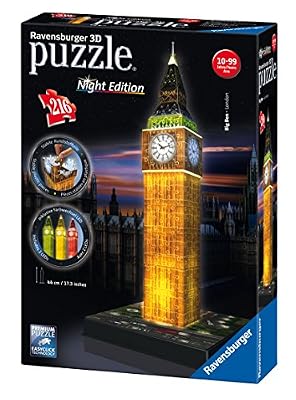 Ravensburger – Puzzle 3D – Big Ben de Nuit – 216 Pièces