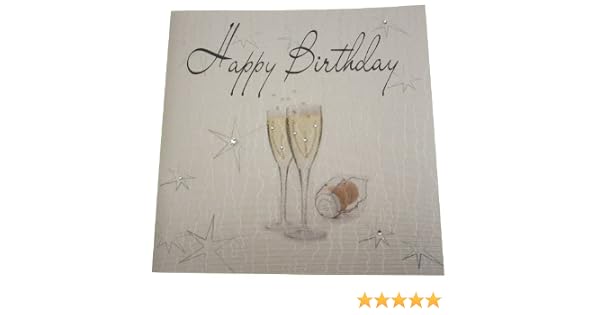Napravi Rs White Cotton Cards 100 Flutes A Champagne Joyeux Anniversaire Carte Danniversaire Faite A La Main 100 Ans Verres A Champagne Verrerie