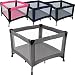 Baby PlayPen with mattress (100x100 cm) (BLACK / PINK)