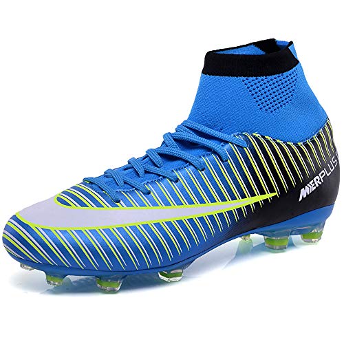 BOLOG Chaussures de Football Homme High Top Profession Athlétisme Entrainement Chaussures de Sport Adolescents Chaussures de Foot en Plein Air Unsisexe