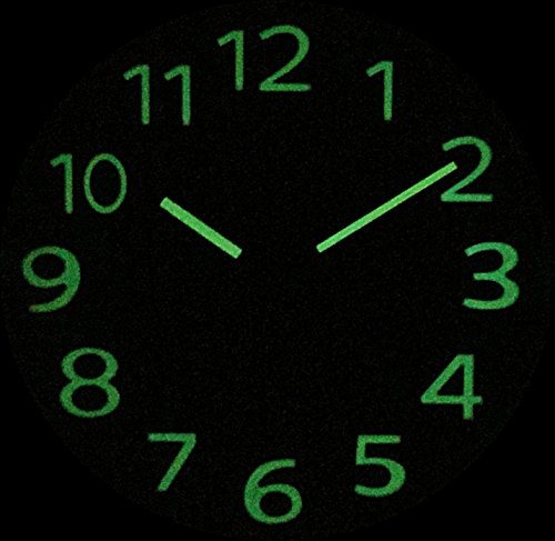 Runde Fluoreszierende Quarzuhr Wanduhr Wand Uhr Leuchtet im Dunkeln 23cm ø Weiß NEU - 3