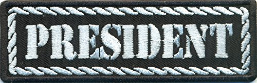 PRESIDENT Rankpatch Motoradclub Schild Rangabzeichen Biker MC Aufnäher Patch