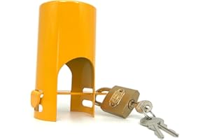 AWEN aislado manguera de jardín y la carcasa y la tapa de bloqueo ahorro de agua, grifo al aire libre sistema de bloqueo a evitar el robo y el vandalismo, protección grifo, fácil de instalar (amarillo)