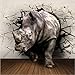 Produktbild Hwhz Kundenspezifische Fototapete 3D Lebensechte Tier Wandbild Rhino Lion Elephants Vlies Schlafzimmer Wandbild Wohnkultur Tapete 3D B-280X200Cm