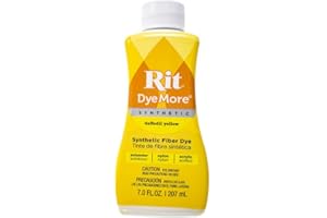 CRAFT COUNTY Synthetic Rit Dye More Liquid Fabric Dye – Wide Selection of Colors – 7 Ounces - Daffodil Yellow