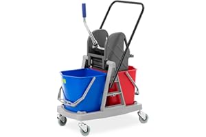 ulsonix UNICLEAN TWO34 Reinigungswagen 2 Eimer 2 x 17 L Putzwagen Reinigungswagen mit Presse Putzwagen mit Presse Putzwagen professionell