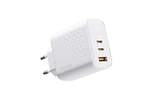 VOLTME Caricatore USB C 67W GaN III Caricabatterie Rapido Multiplo Bianco, Alimentatore USB C 3-Porte Presa USB PD 3.0 Compatibile con iphone, ipad, Samsung, Pixel, Macbook, Ordi Portable Dell, Switch