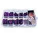 SODIAL(R) 100pcs Glitter Purple Twinkle Slice Fashion False French Acrylic Nail Tips New
