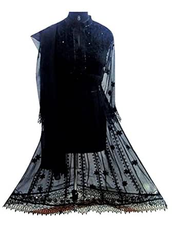 black chikankari anarkali