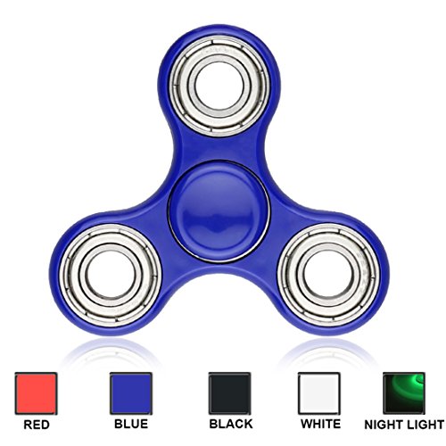 TOOBOM Fidget Spinner Premium Bearing Durable Construction NON-3D Printed Spinning Smooth Long Time Fidget Toy Relief Stress Reducer Hand Spinner Quiet(Blue)